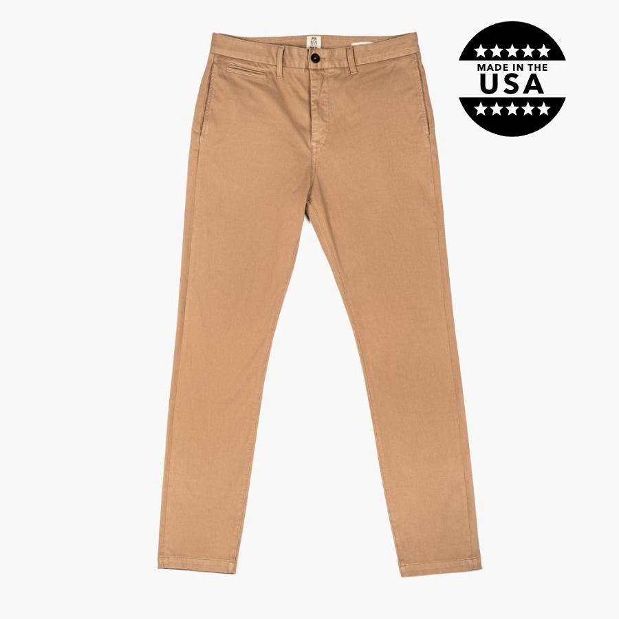 Thursday Boots Axe Slim Fit Chinos Baumwoll Hose Herren Braun | CH323WNB