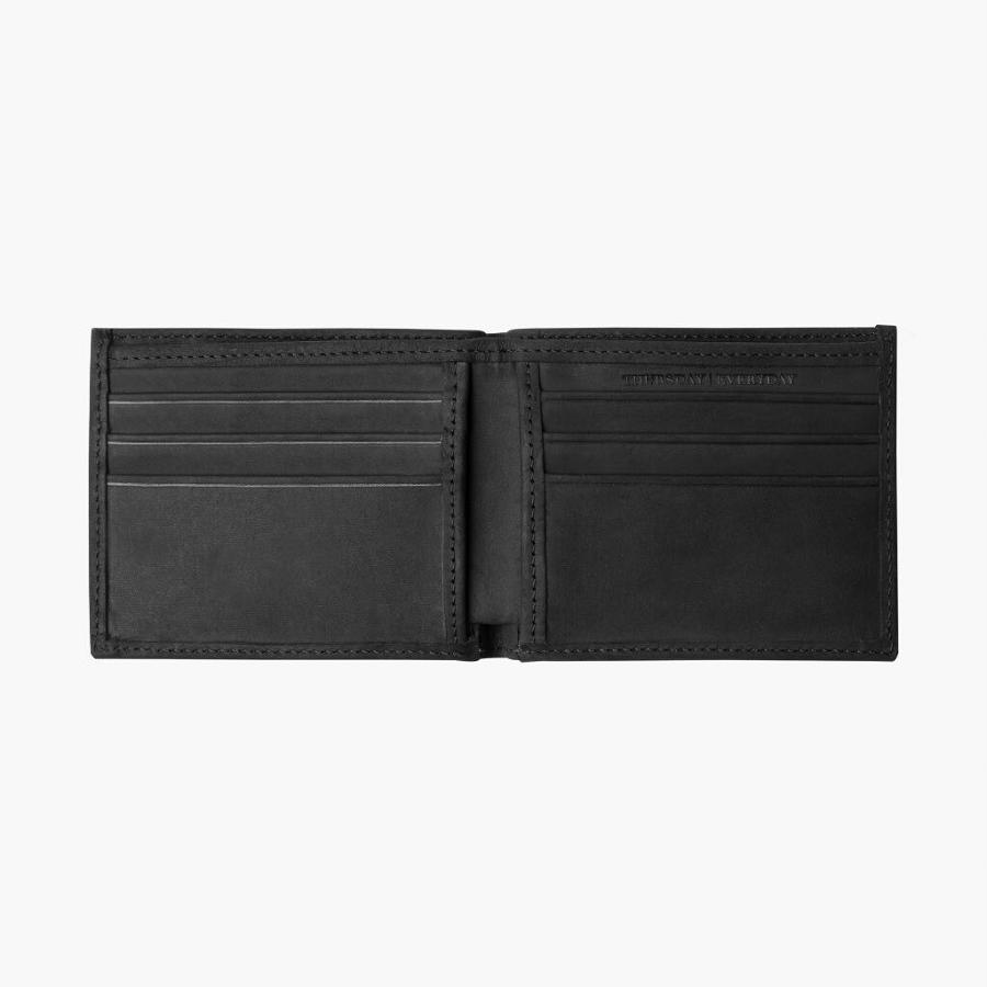 Thursday Boots Bifold Leder Geldbörse Herren Schwarz | CH243RVD