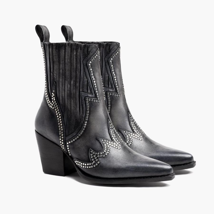 Thursday Boots Boots Icon Leder Stöckelschuhe Damen Grau | CH202LIS