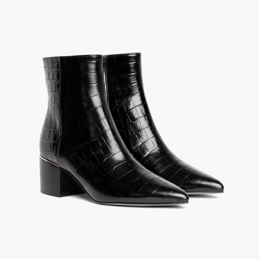 Thursday Boots Boots Luna Leder Stöckelschuhe Damen Schwarz | CH196NWY