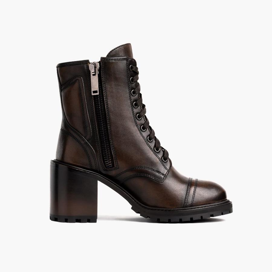 Thursday Boots Boots Rebel Leder Stöckelschuhe Damen Braun | CH18XYU