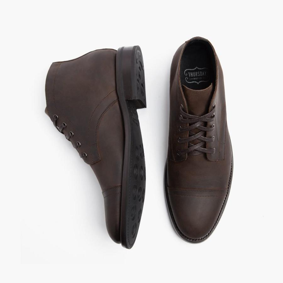 Thursday Boots Cadet Leder Chukka Stiefel Herren Kaffee | CH75HAP