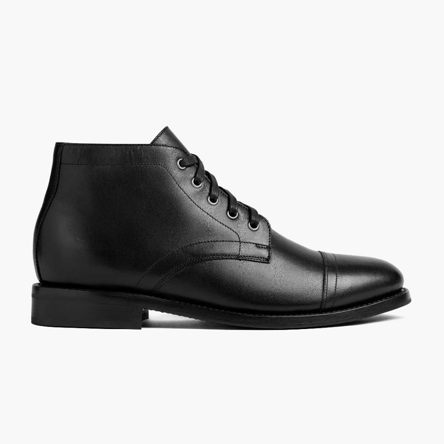 Thursday Boots Cadet Leder Chukka Stiefel Herren Schwarz | CH77FDN