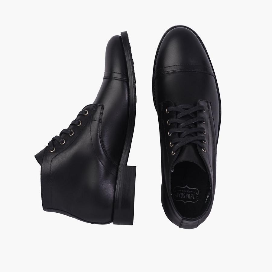 Thursday Boots Cadet Leder Chukka Stiefel Herren Schwarz | CH77FDN