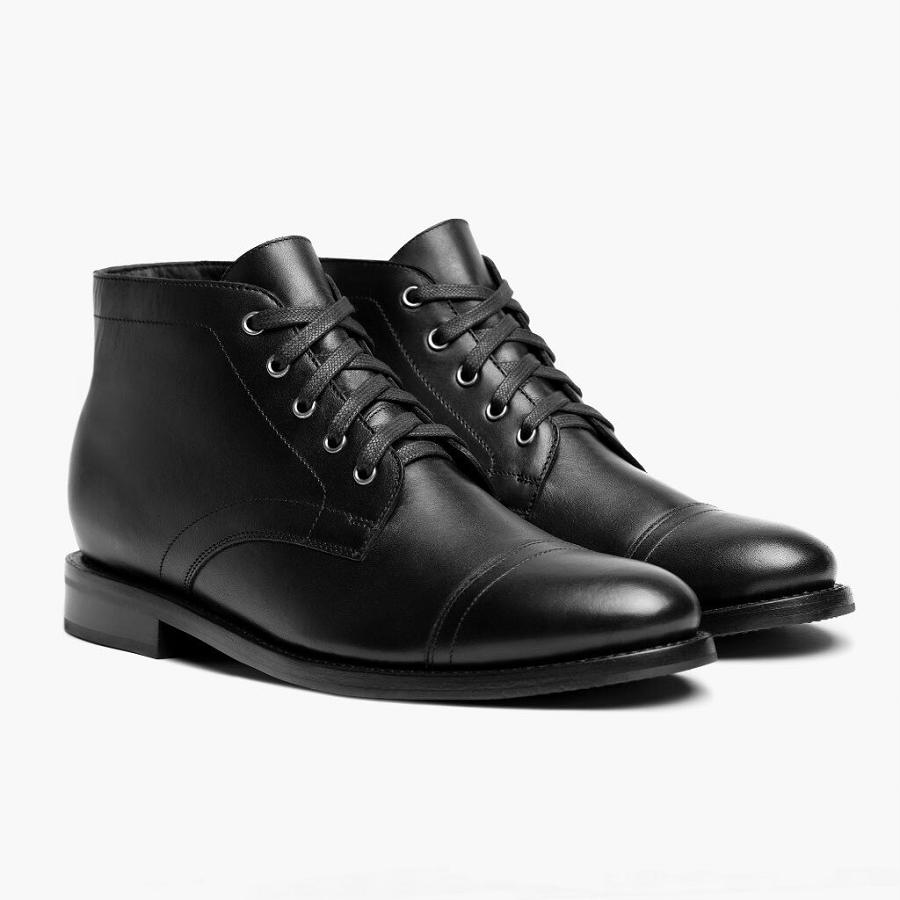 Thursday Boots Cadet Leder Chukka Stiefel Herren Schwarz | CH77FDN