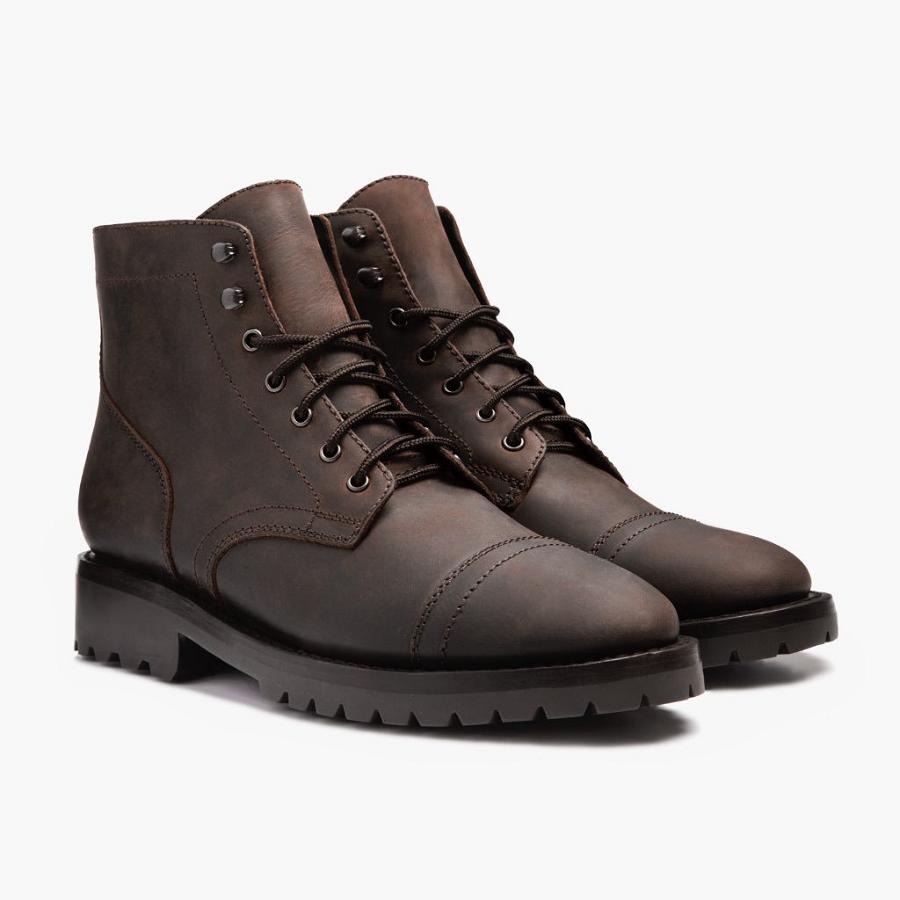 Thursday Boots Captain Leder Klassische Rugged & Resilient Stiefel Herren Kaffee | CH390DFM50