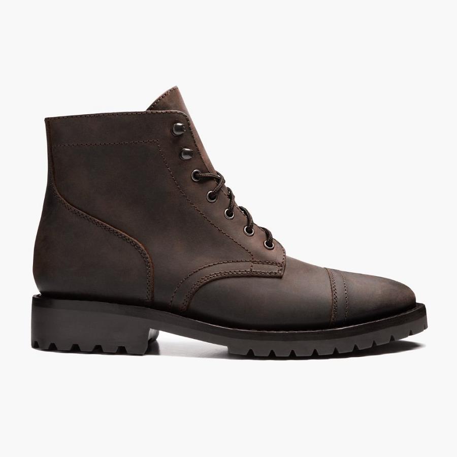 Thursday Boots Captain Leder Klassische Rugged & Resilient Stiefel Herren Kaffee | CH390DFM50