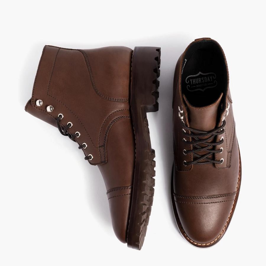 Thursday Boots Captain Leder Rugged & Resilient Stiefel Herren Kaffee | CH390DFM44