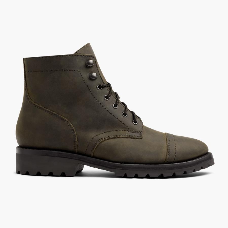 Thursday Boots Captain Leder Rugged & Resilient Stiefel Herren Olivgrün | CH390DFM47