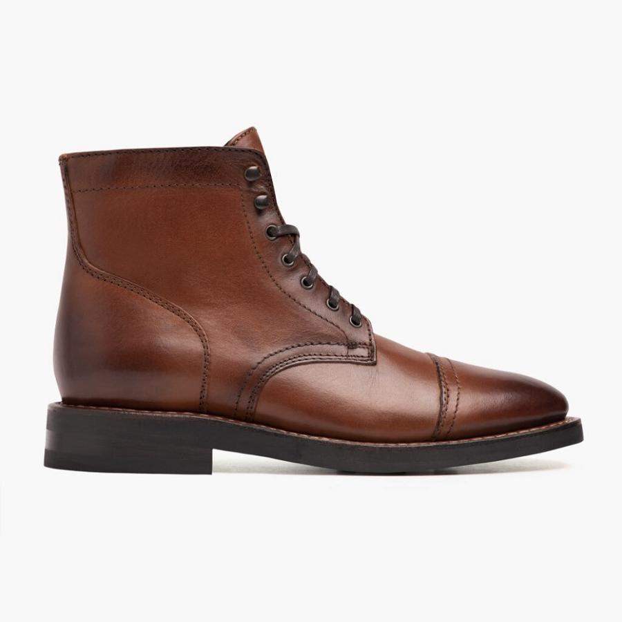 Thursday Boots Captain Leder Rugged & Resilient Schnürstiefel Herren Kaffee | CH44XYU