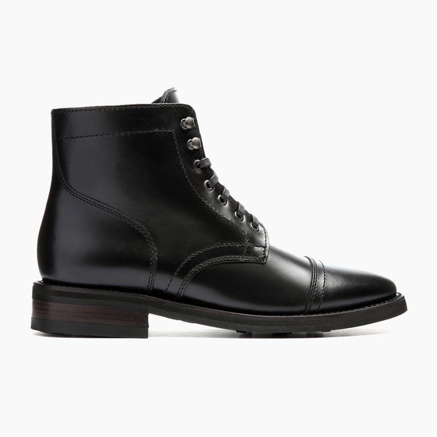 Thursday Boots Captain Leder Schnürstiefel Herren Schwarz | CH4OKI