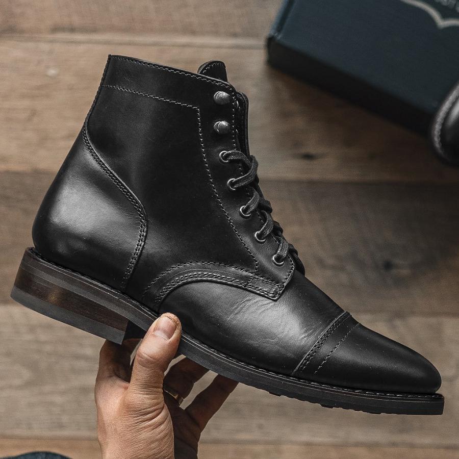 Thursday Boots Captain Leder Schnürstiefel Herren Schwarz | CH4OKI