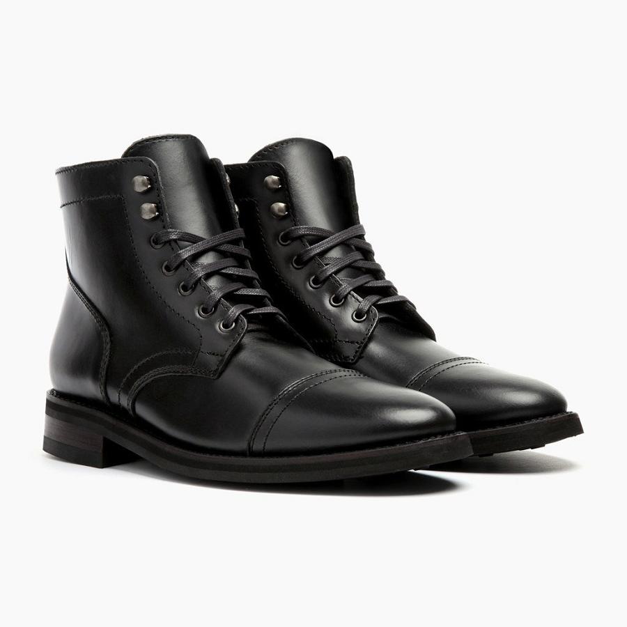 Thursday Boots Captain Leder Schnürstiefel Herren Schwarz | CH4OKI