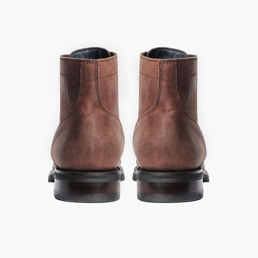 Thursday Boots Captain Leder Schnürstiefel Herren Kaffee | CH52DFM