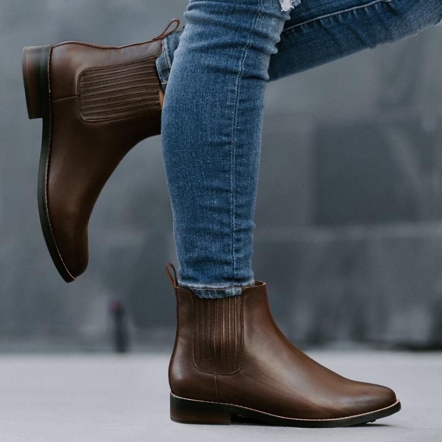 Thursday Boots Dreamer Leder Chelsea Boots Damen Schokolade | CH22JPQ