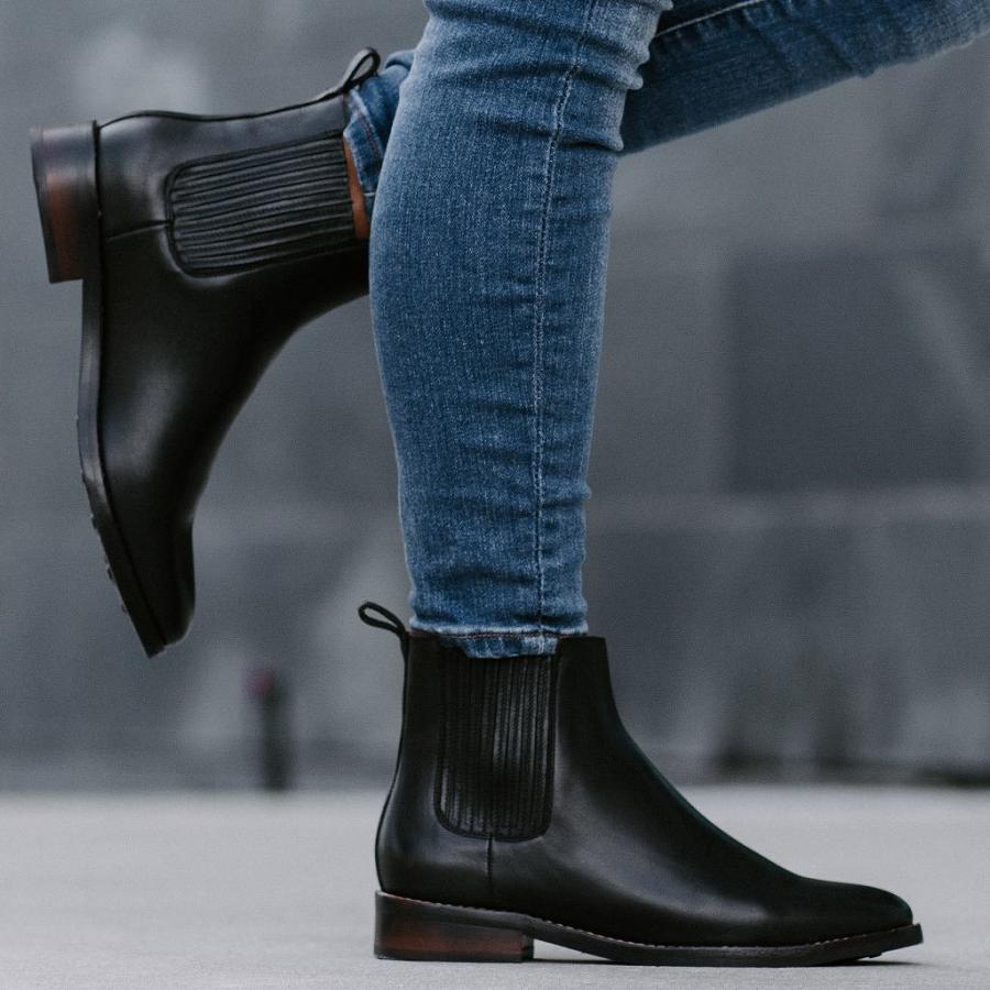 Thursday Boots Dreamer Leder Chelsea Boots Damen Schwarz | CH231HAP