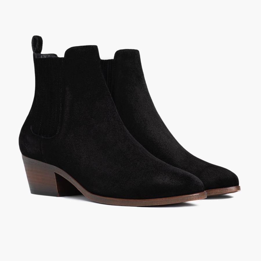 Thursday Boots Dreamer Wildleder Chelsea Boots Damen Schwarz | CH226XYU