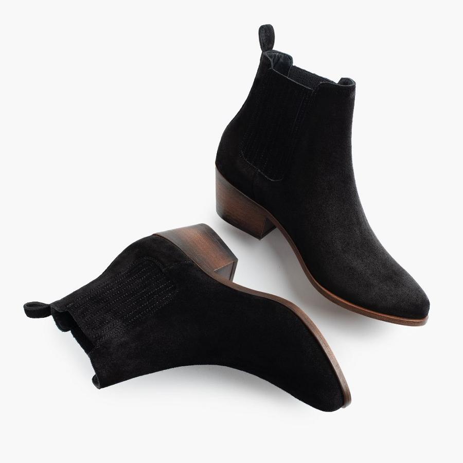 Thursday Boots Dreamer Wildleder Chelsea Boots Damen Schwarz | CH226XYU