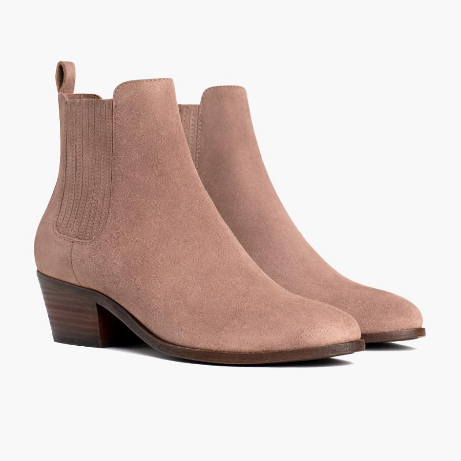 Thursday Boots Dreamer Wildleder Chelsea Boots Damen Rosa Braun | CH228LIS