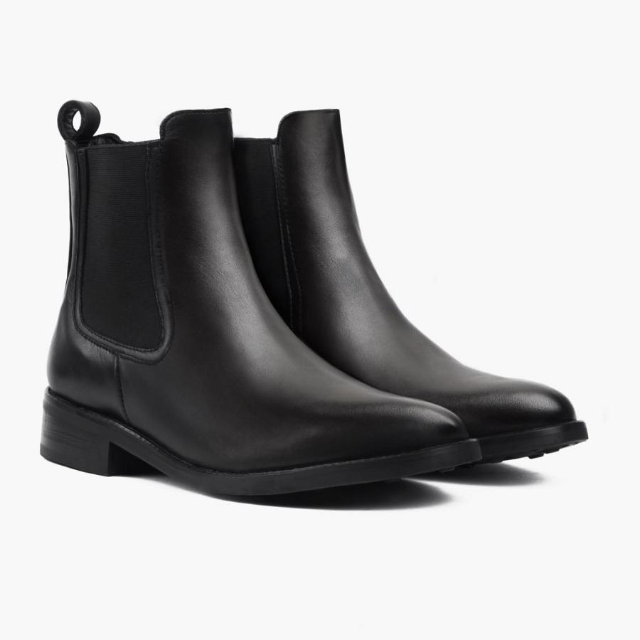 Thursday Boots Duchess Leder Chelsea Boots Damen Schwarz | CH223BEX