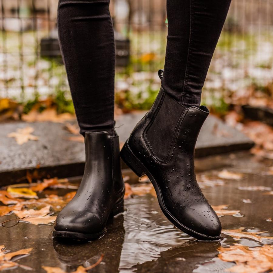 Thursday Boots Duchess Leder Chelsea Boots Damen Schwarz | CH223BEX