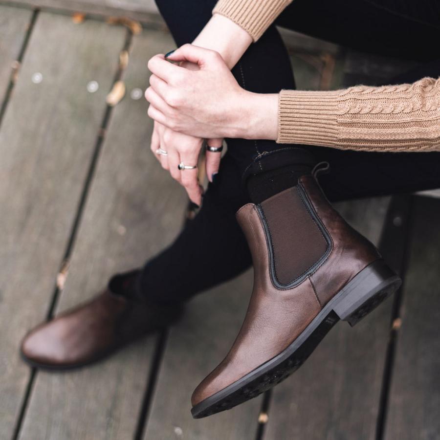 Thursday Boots Duchess Leder Chelsea Boots Damen Braun | CH225CTV