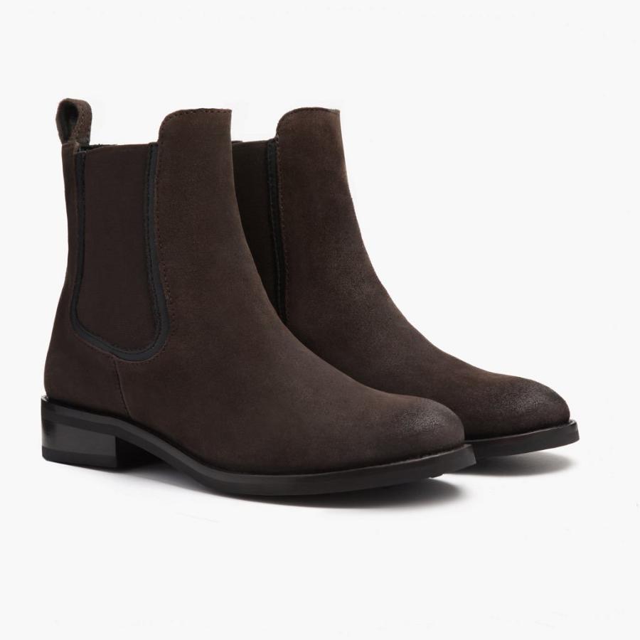 Thursday Boots Duchess Wildleder Chelsea Boots Damen Dunkelbraun | CH219WNB