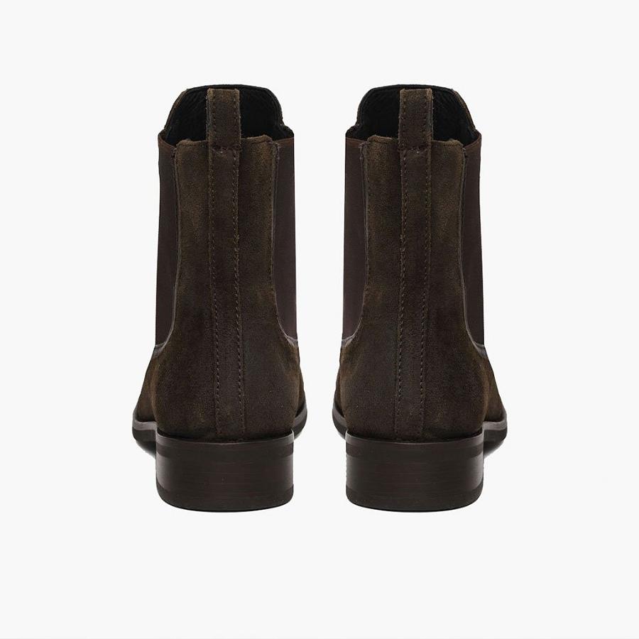 Thursday Boots Duchess Wildleder Chelsea Boots Damen Dunkelolivgrün | CH21KOR