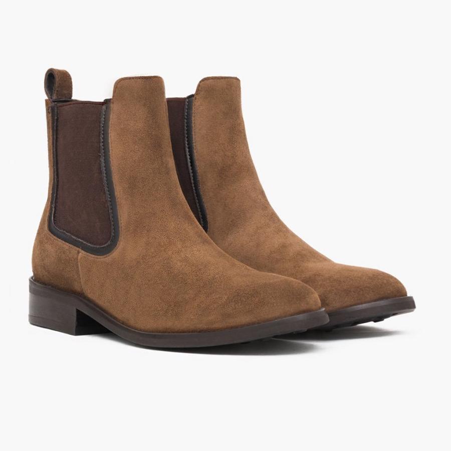 Thursday Boots Duchess Wildleder Chelsea Boots Damen Braun | CH221MQZ