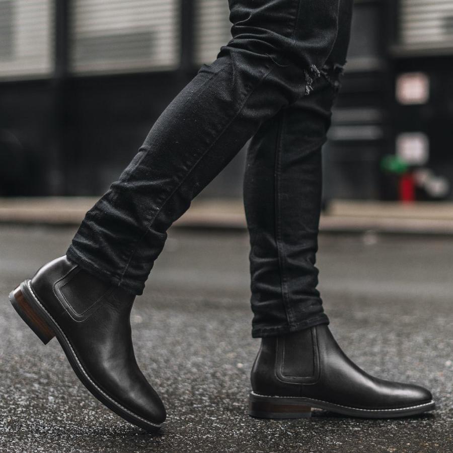 Thursday Boots Duke Leder Chelsea Boots Herren Schwarz | CH93BEX