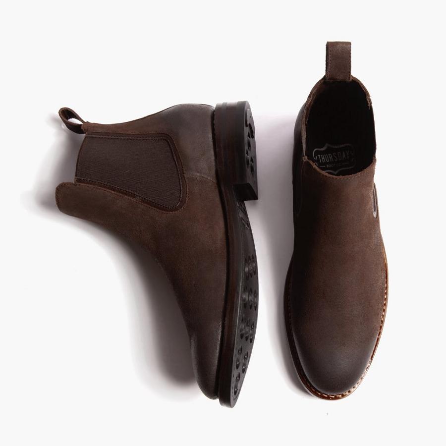 Thursday Boots Duke Wildleder Chelsea Boots Herren Kaffee | CH90QMA