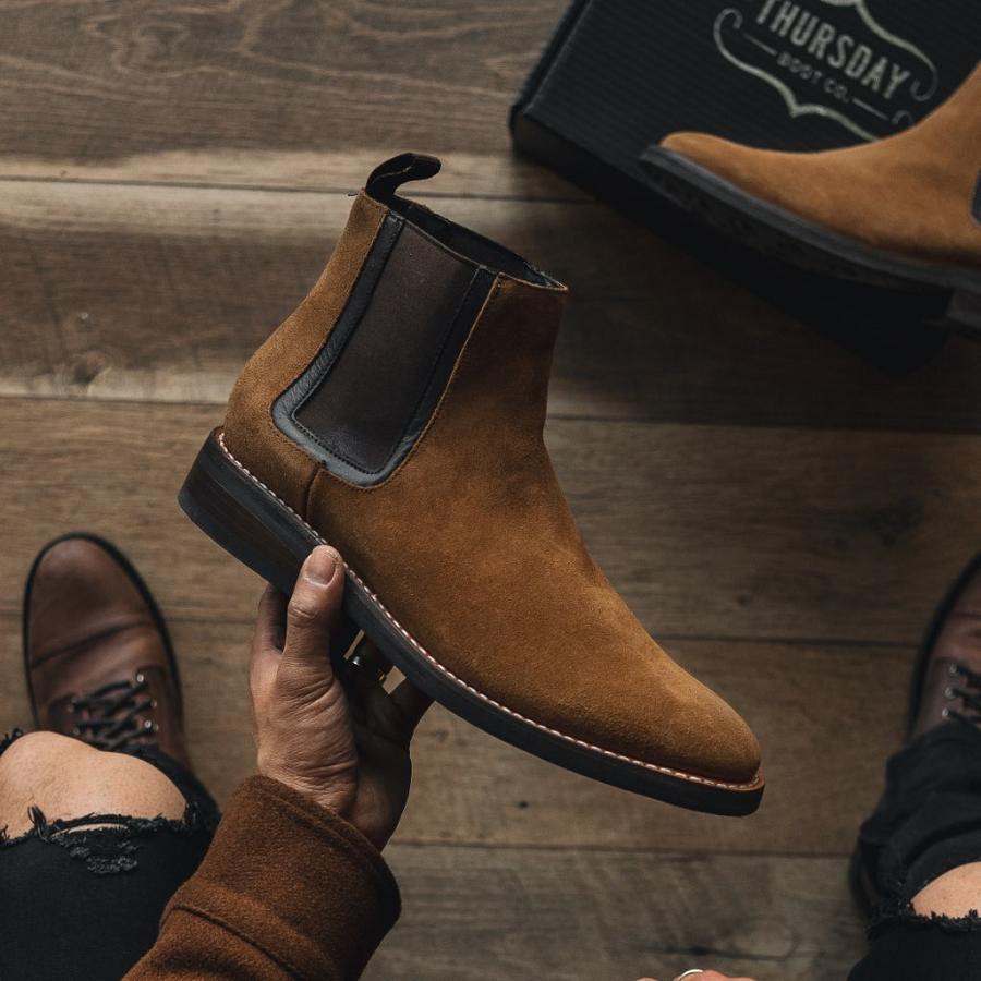 Thursday Boots Duke Wildleder Chelsea Boots Herren Braun | CH91MQZ