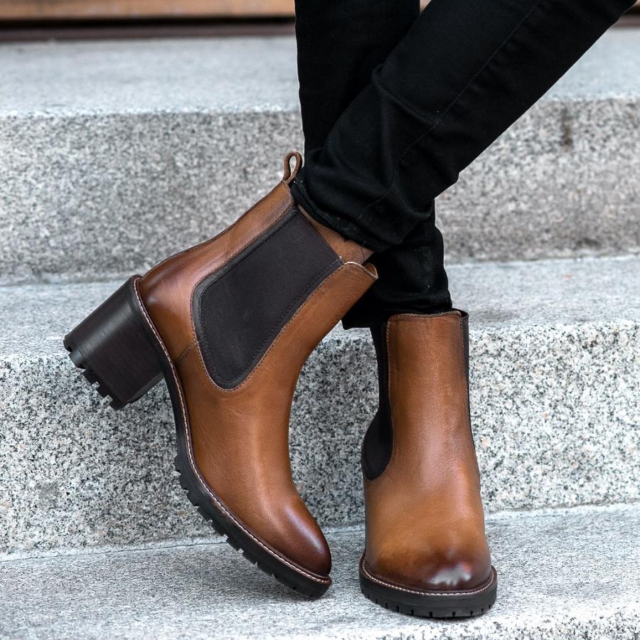 Thursday Boots Knockout Leder Chelsea Boots Damen Braun | CH213ILH