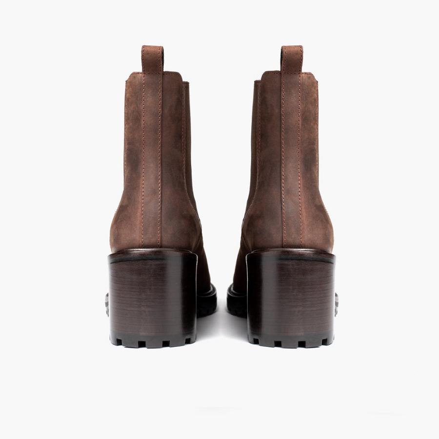 Thursday Boots Knockout Leder Chelsea Boots Damen Schokolade | CH216TCE