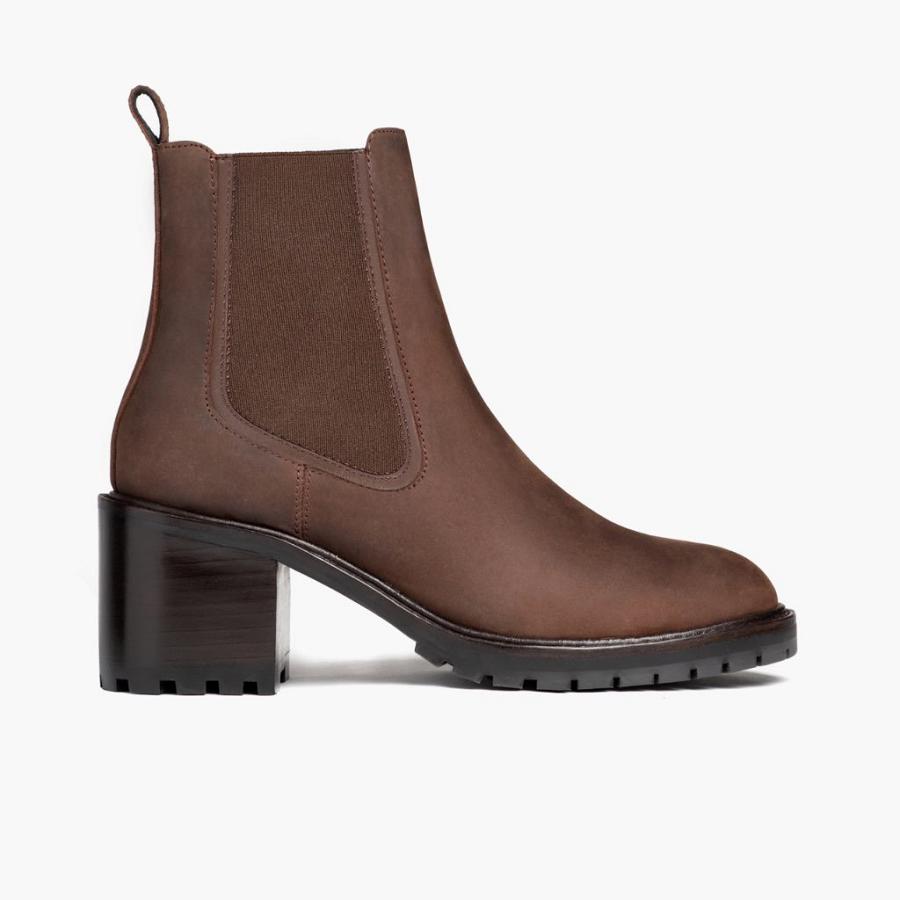 Thursday Boots Knockout Leder Chelsea Boots Damen Schokolade | CH216TCE