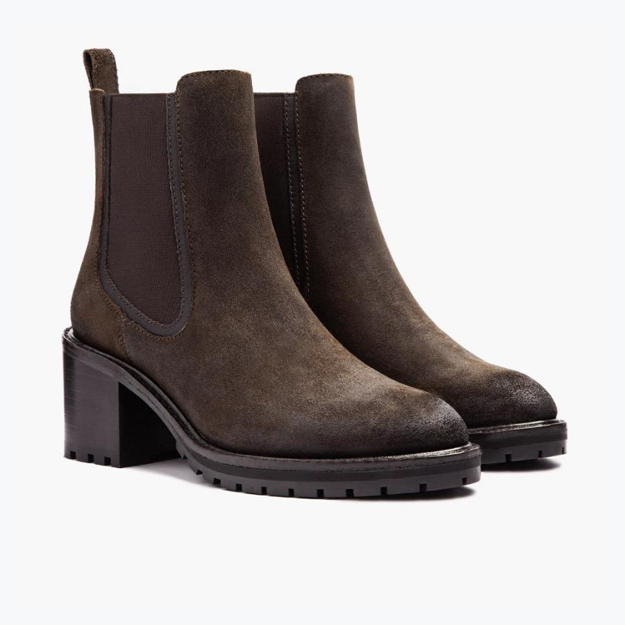 Thursday Boots Knockout Wildleder Chelsea Boots Damen Olivgrün | CH210AHK