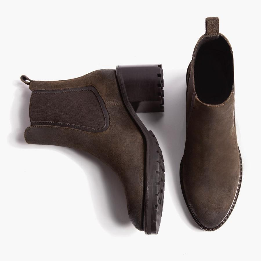 Thursday Boots Knockout Wildleder Chelsea Boots Damen Olivgrün | CH210AHK