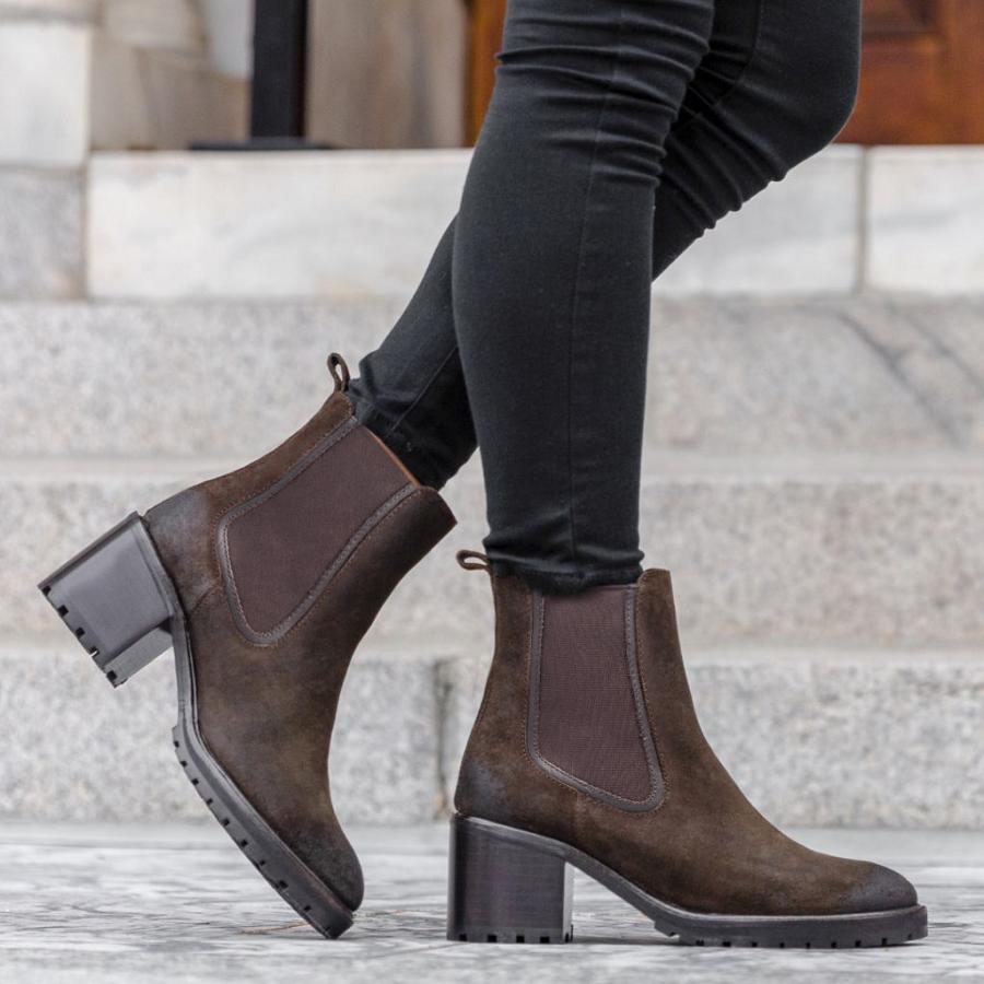 Thursday Boots Knockout Wildleder Chelsea Boots Damen Olivgrün | CH210AHK