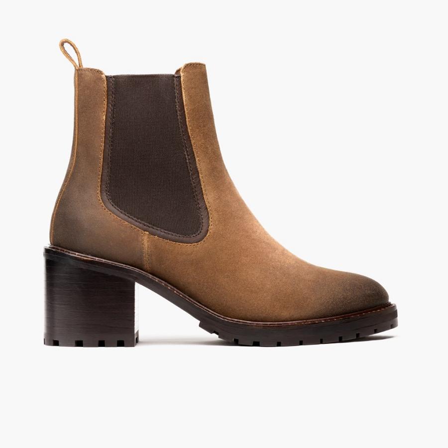 Thursday Boots Knockout Wildleder Chelsea Boots Damen Braun | CH211PJJ