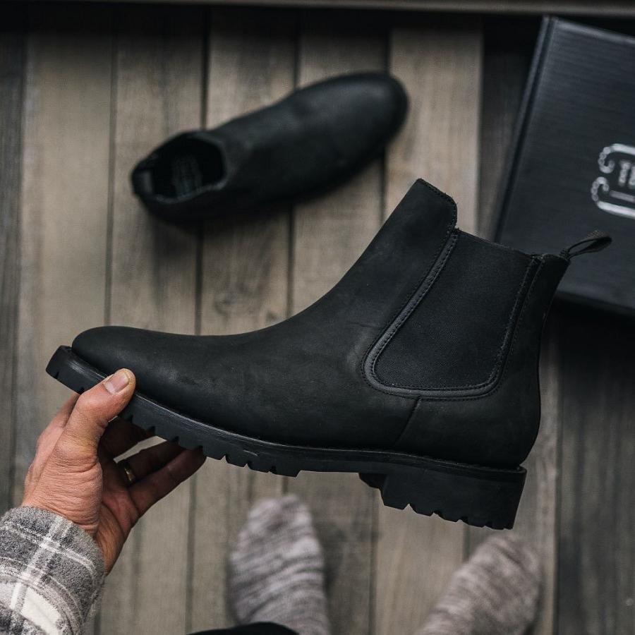 Thursday Boots Legend Leder Chelsea Boots Herren Schwarz | CH84UZG