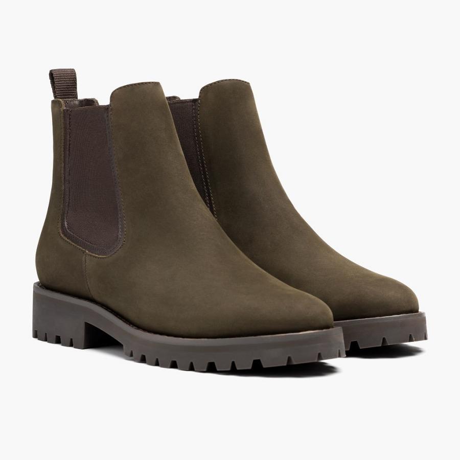 Thursday Boots Legend Nubuck Chelsea Boots Damen Olivgrün | CH208DFM