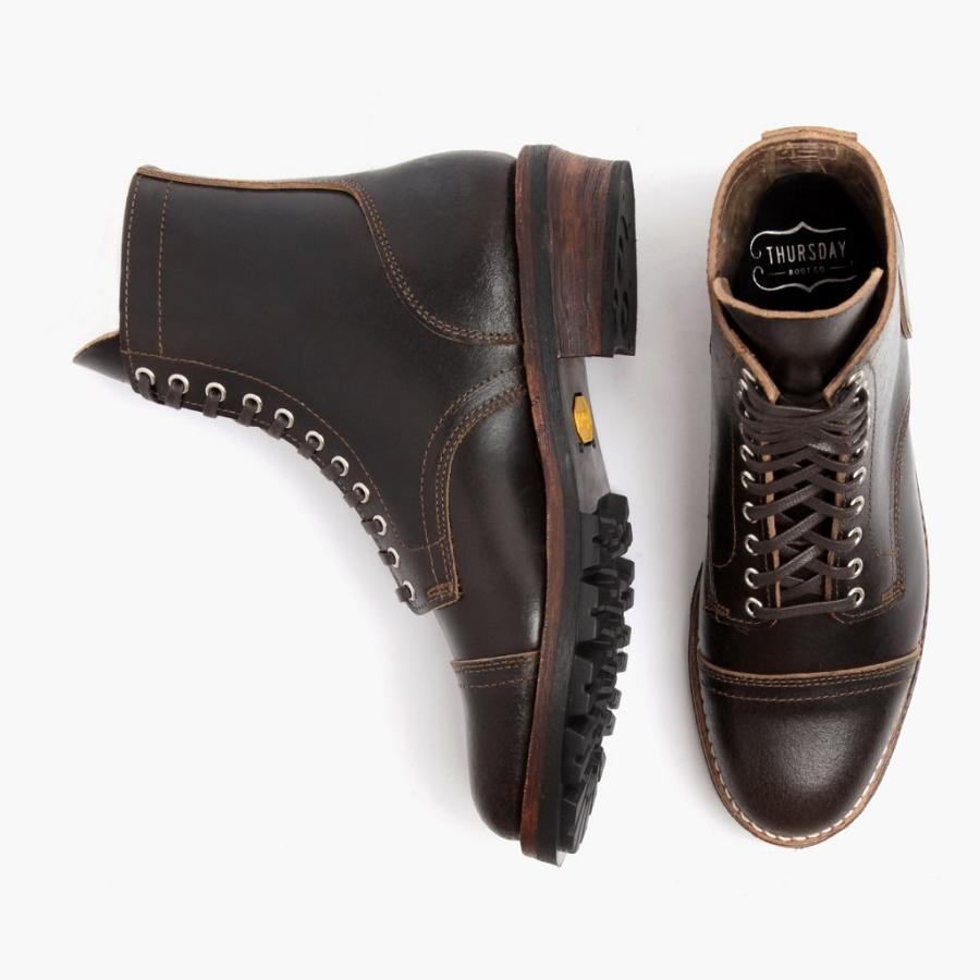 Thursday Boots Logger Leder Schnürstiefel Herren Kaffee | CH411KOR