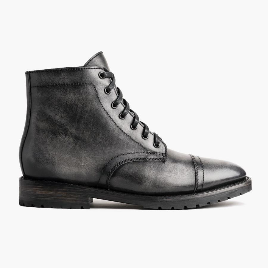 Thursday Boots Major Leder Schnürstiefel Herren Grau | CH407CTV