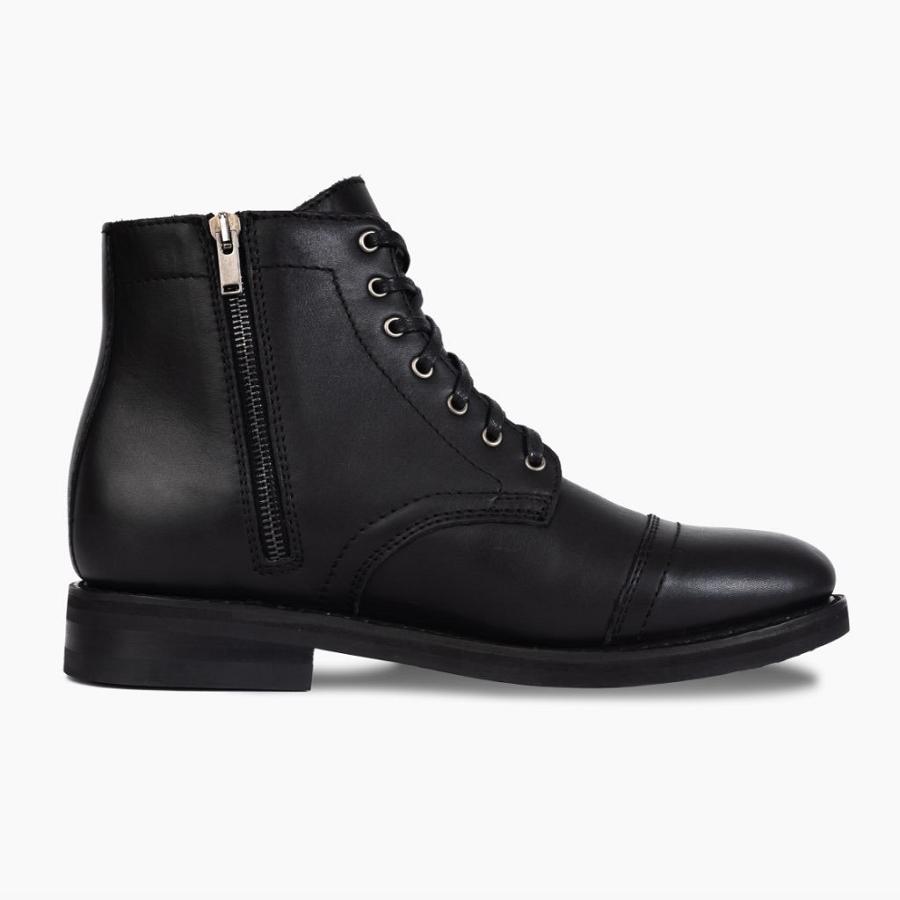 Thursday Boots Major Leder Schnürstiefel Herren Schwarz | CH40NWY