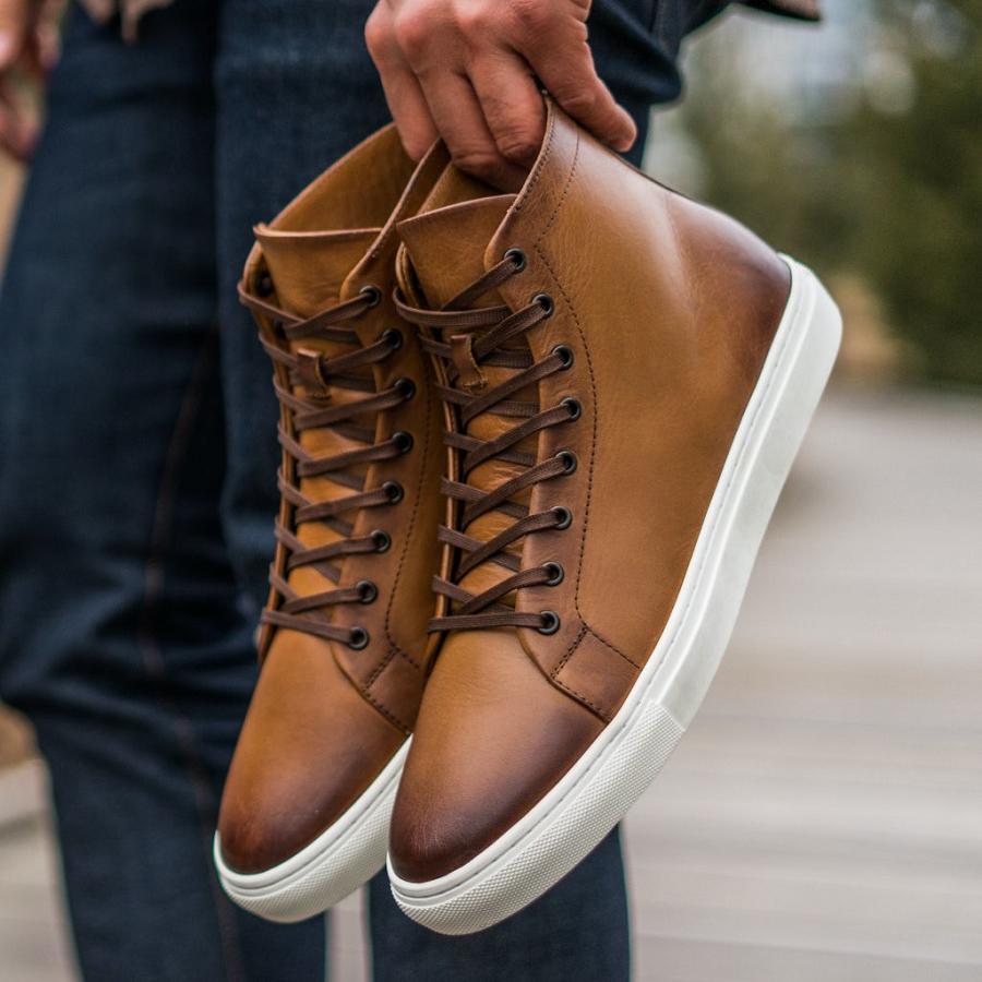 Thursday Boots Premier High Tops Leder Sneakers Herren Gold | CH380VRW