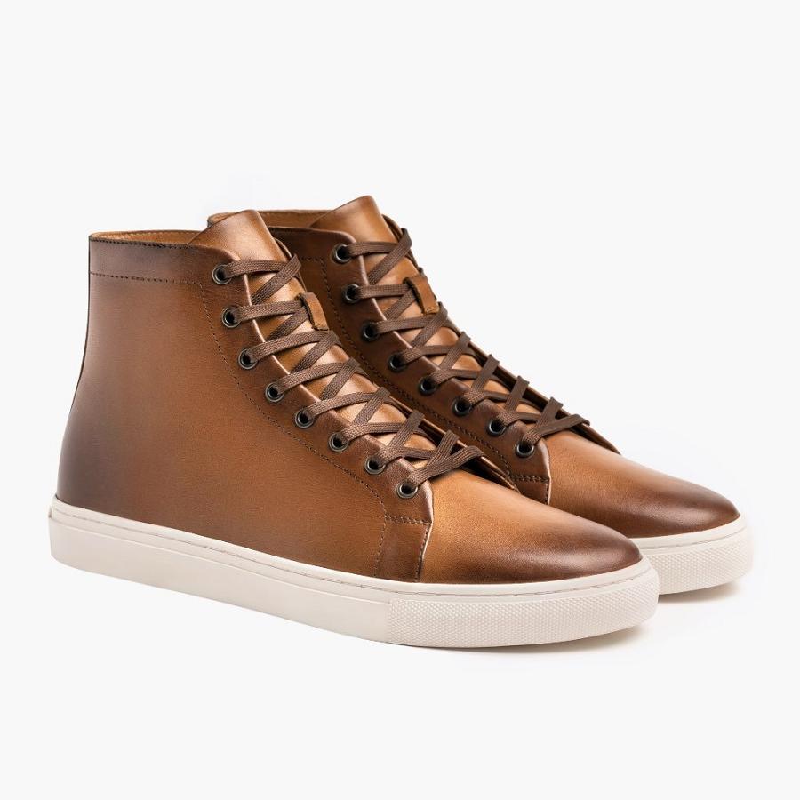 Thursday Boots Premier High Tops Leder Sneakers Herren Gold | CH380VRW