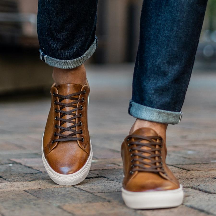 Thursday Boots Premier Low Tops Leder Rugged & Resilient Sneakers Herren Gold | CH370UZG