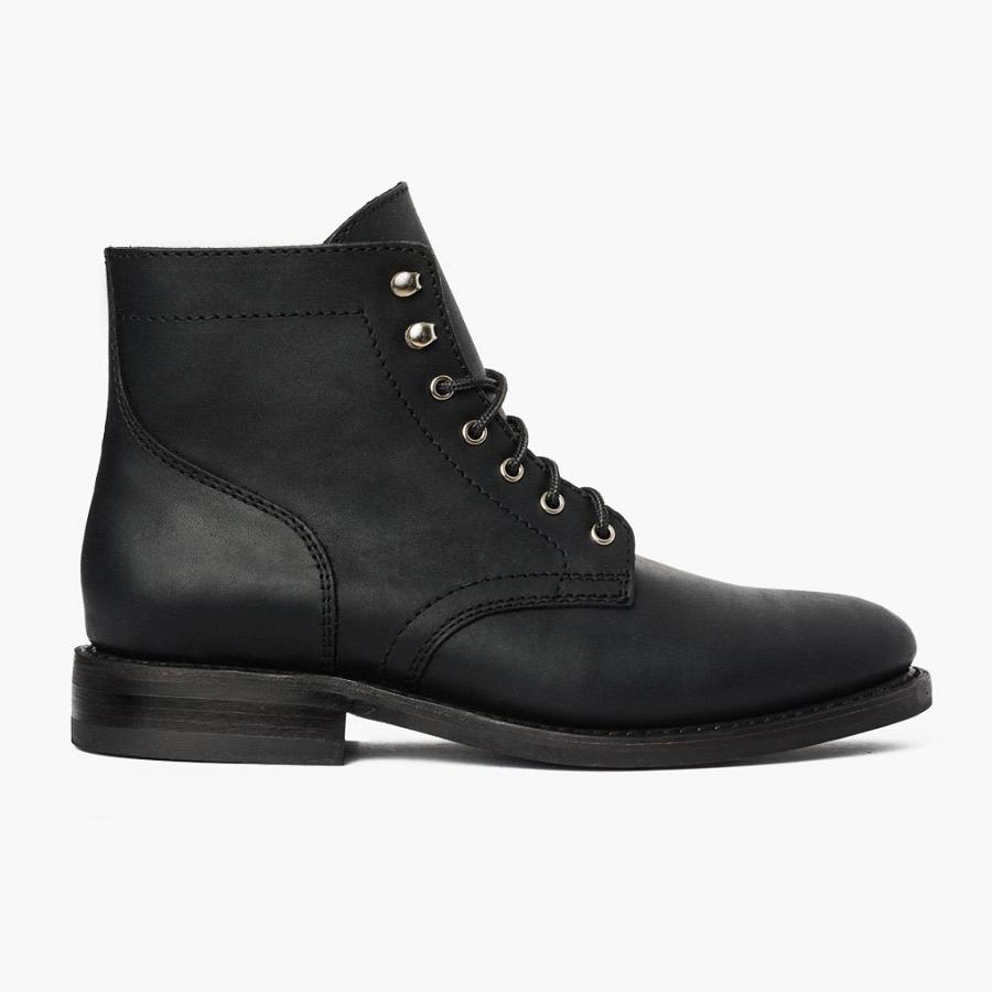 Thursday Boots President Leder Klassische Schnürstiefel Herren Schwarz | CH400EBC