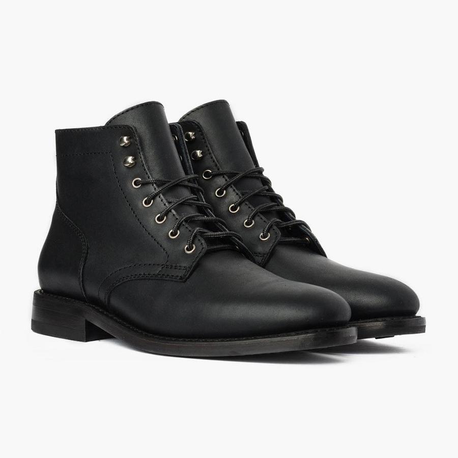 Thursday Boots President Leder Klassische Schnürstiefel Herren Schwarz | CH400EBC