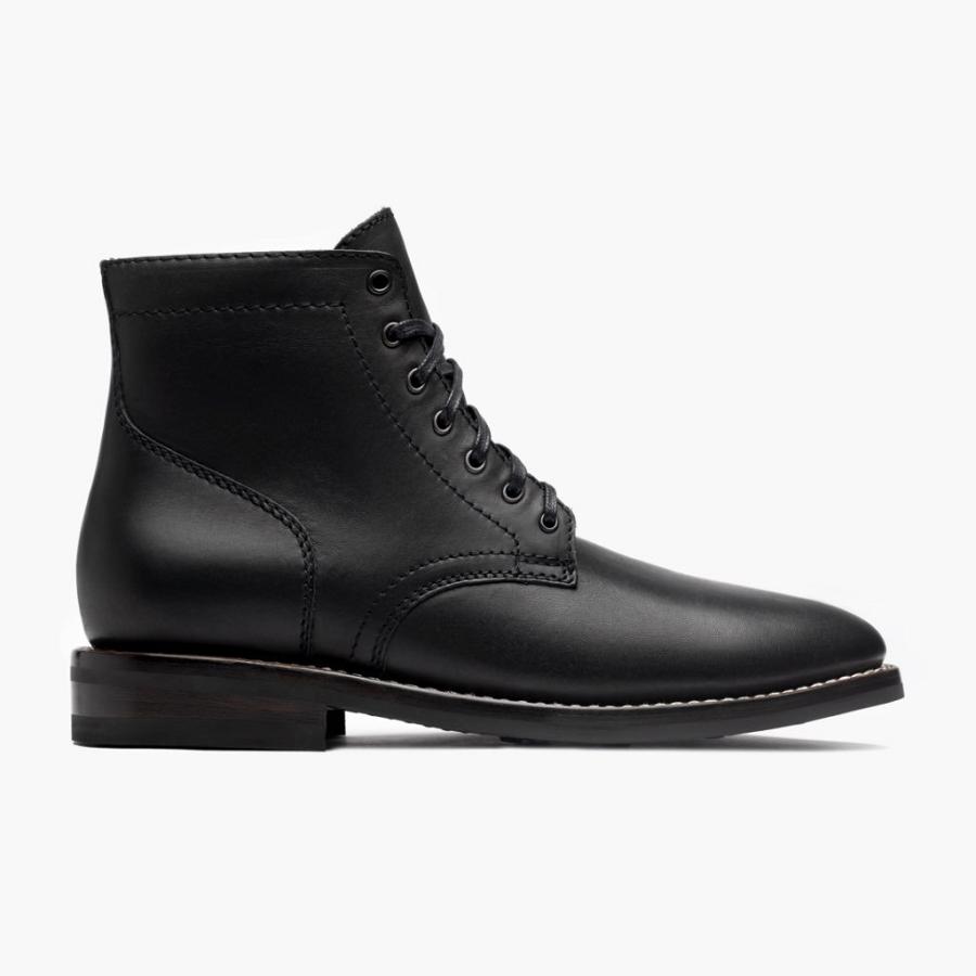 Thursday Boots President Leder Schnürstiefel Herren Schwarz | CH403MQZ